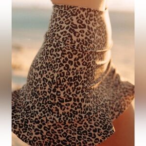 ALBION PURSUIT High-Waisted Swim Skirt Leopard Cheetah Print XXL SPF 45 Beach